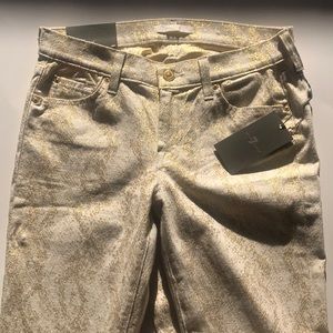 Gold metallic 7 for All Mankind Jeans